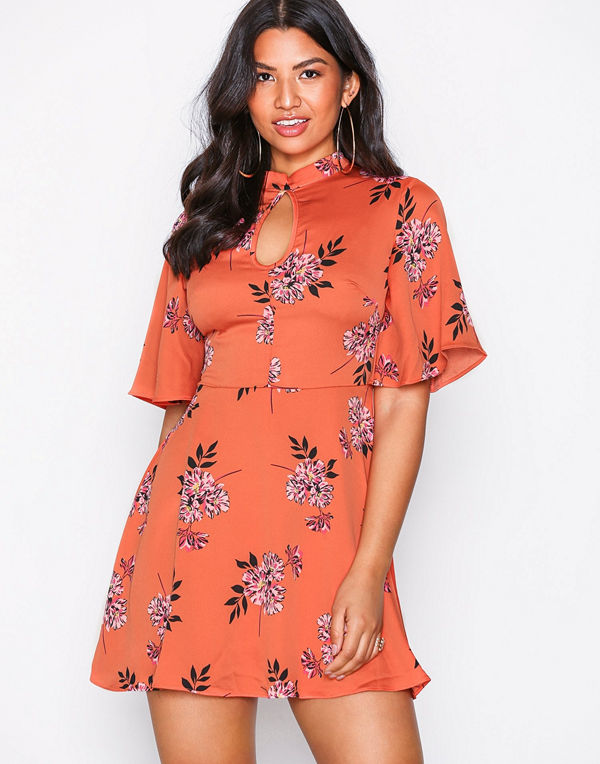 Glamorous High Neck Floral Dress