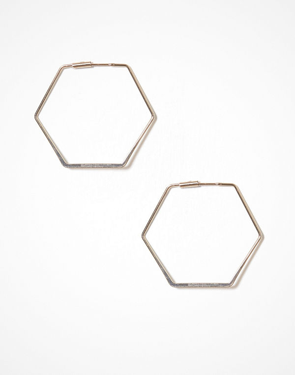 NLY Accessories örhängen Hexagon Hoops Guld