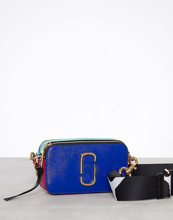 Marc Jacobs omönstrad axelväska Snapshot Bag Blue Multi