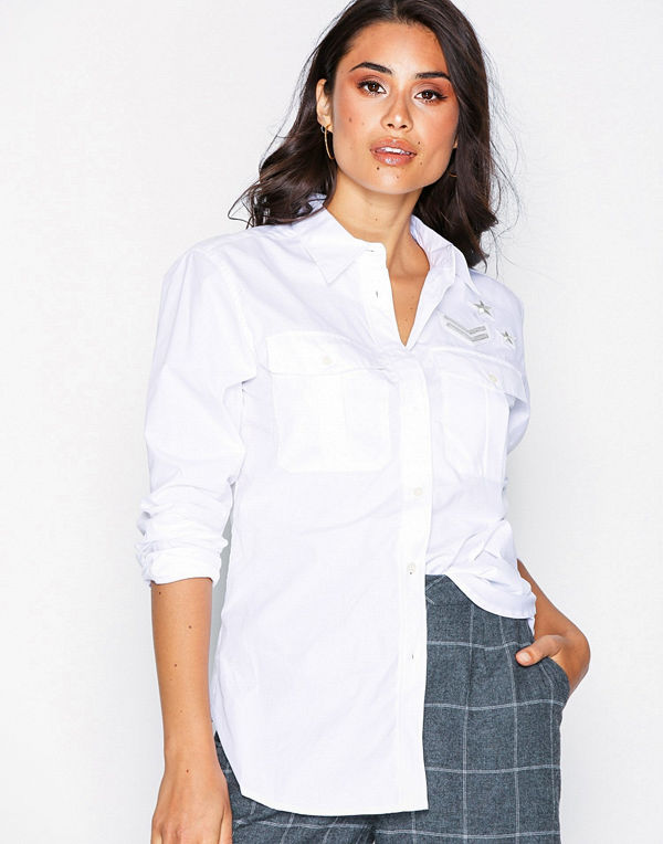 Lauren Ralph Lauren Courtenay-Long Sleeve-Shirt White