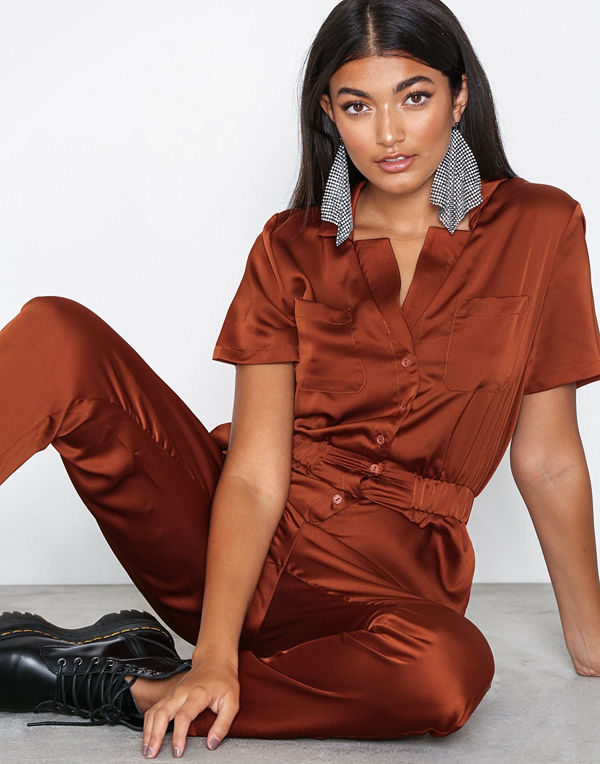 Glamorous Satin Utility Jumpsuit