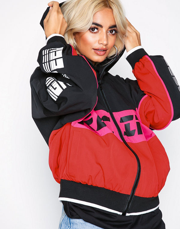 Missguided bomberjacka med tryck Racing Colour Block Windb
