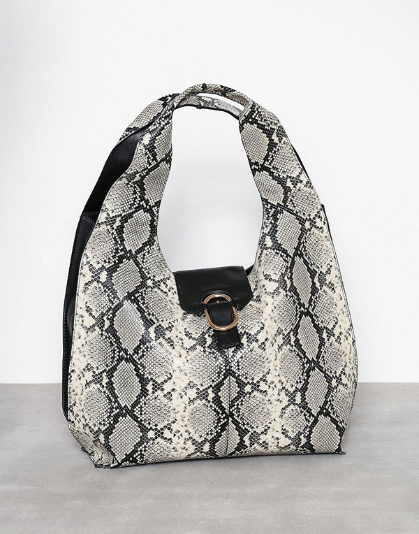 Topshop Haya Snake Effect Hobo Bag Nature