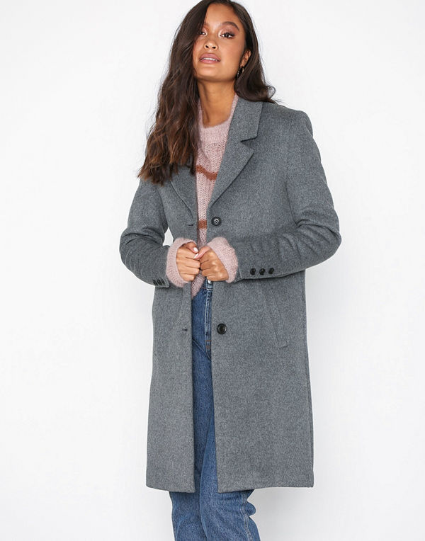 Selected Femme Slfsasja Wool Coat Noos B Grå