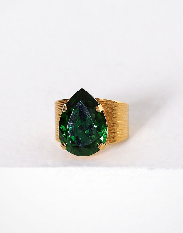 Caroline Svedbom Classic drop ring Moss