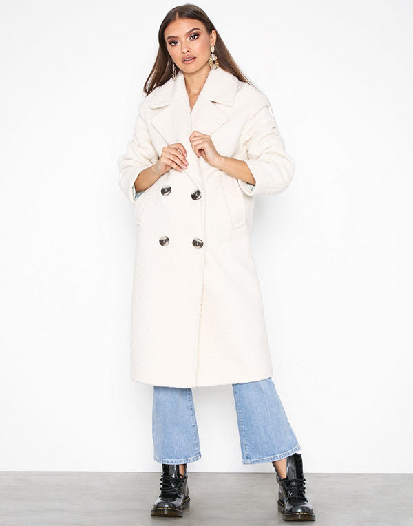 Topshop Boucle Coat Ivory