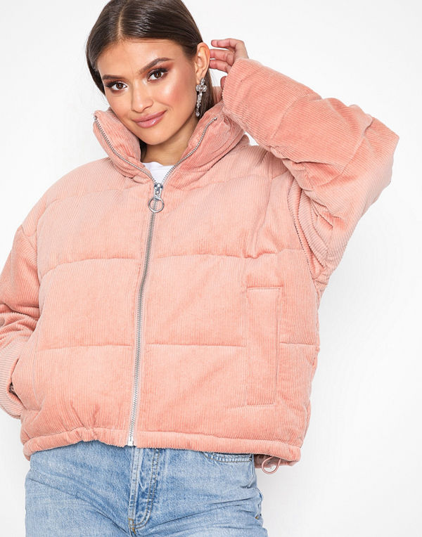 Topshop persikofärgad bomberjacka Cord Puffer Jacket