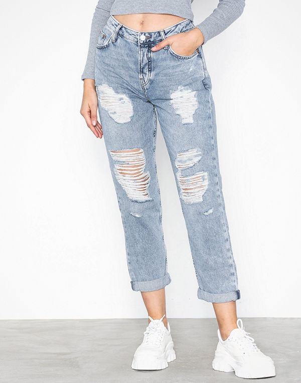 Topshop Bleach Super Rip Hayden Boyfriend Jeans
