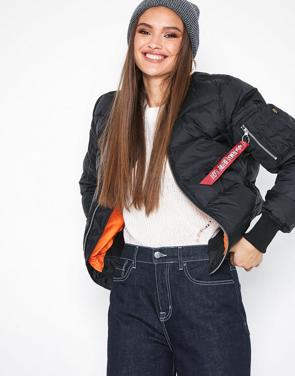Alpha Industries svart bomberjacka MA-1 Puffer Boy Friend Fi