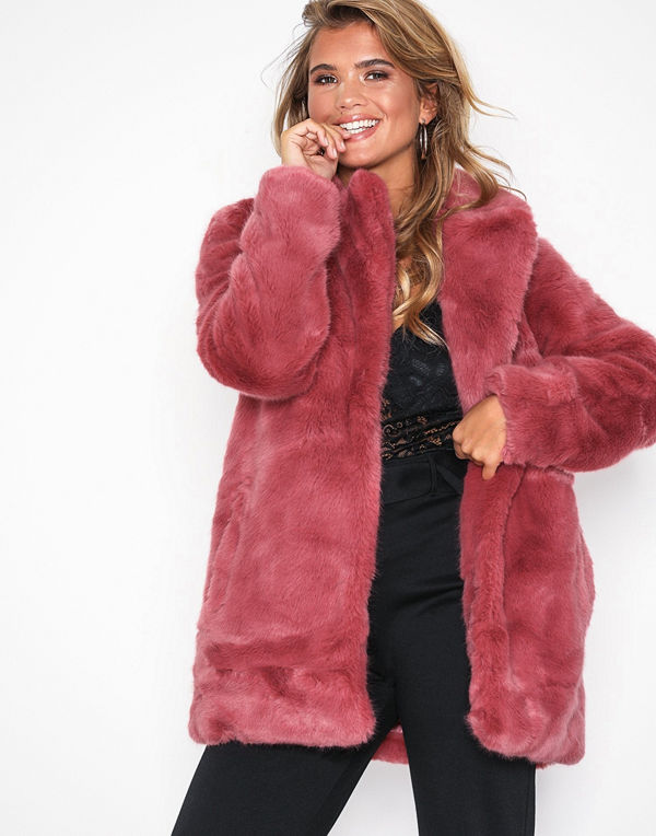 Only onlMILANA Faux Fur Coat Otw Rosa