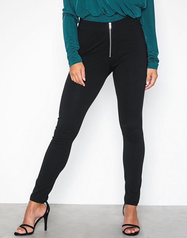 NLY Trend Zipper Leggings Svart
