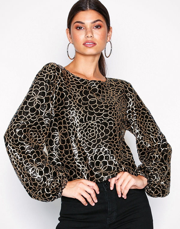 NLY Trend Sheer Sequin Top