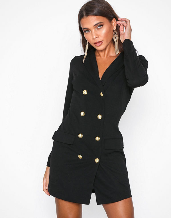 Ax Paris Long Sleeve Blazer Dress Black