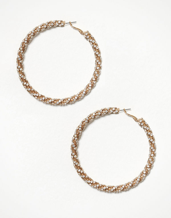 River Island örhängen Sparkle Bobble Rope Hoop