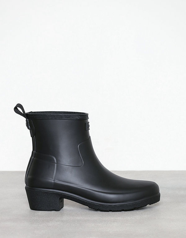 Hunter Refined Low Heel Ankle Bik Black