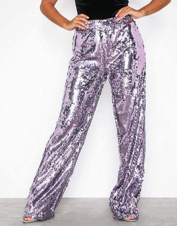 NLY Trend omönstrade byxor Sequin Wide Pants