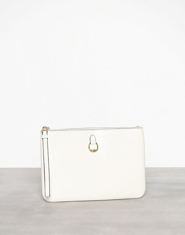 Lauren Ralph Lauren vit kuvertväska Pouch Wristlet Large Natural