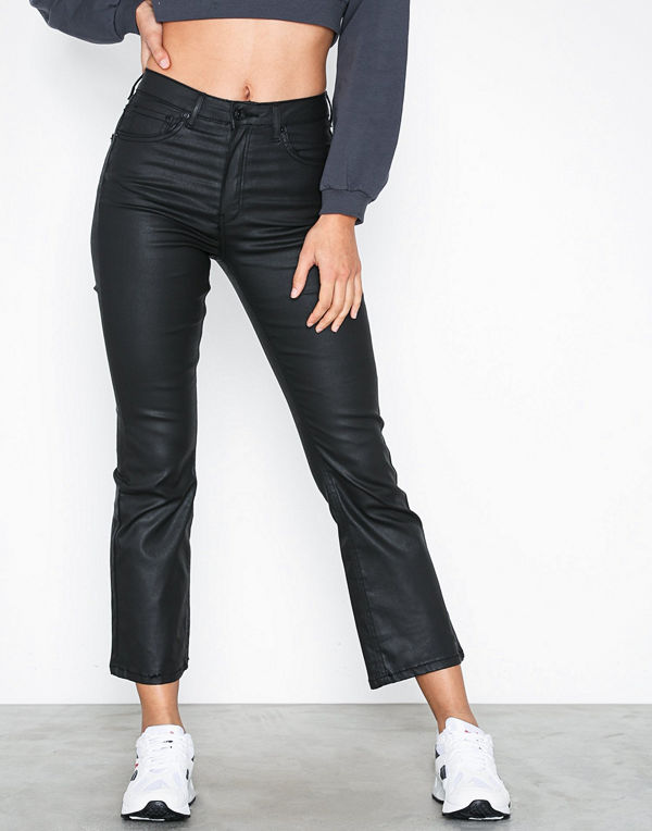 Gina Tricot Nova Kickflare Black Coated Jeans