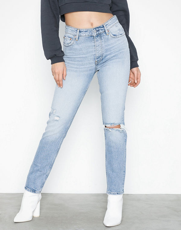 Gina Tricot Original Slim Jeans Lt Blue Destroy