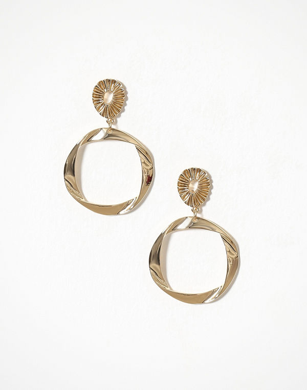 River Island örhängen Folded Hoop Drop