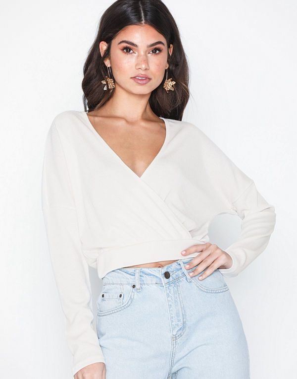 NLY Trend Wrap Ribbed Top