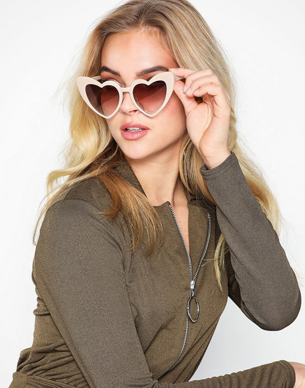 NLY Accessories Heart Cat Eye Sunglasses Creme