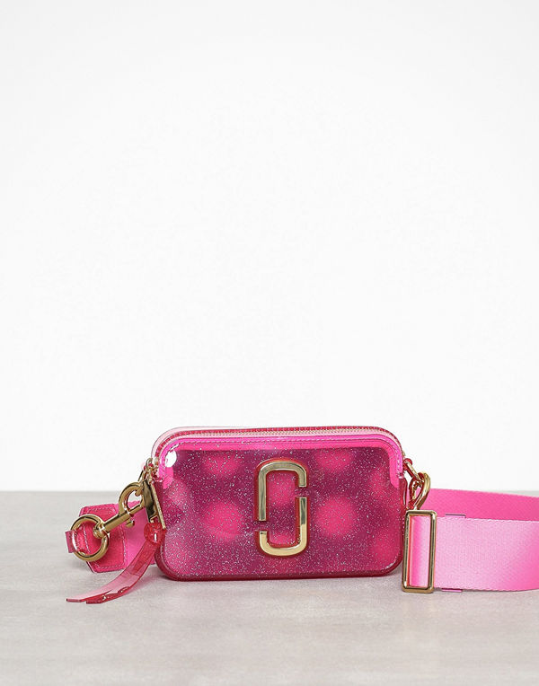 Marc Jacobs rosa axelväska The Jelly Glitter Snapsho