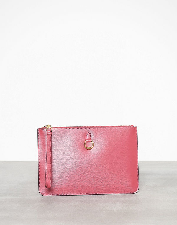 Lauren Ralph Lauren kuvertväska Pouch Wristlet Large Raspberry