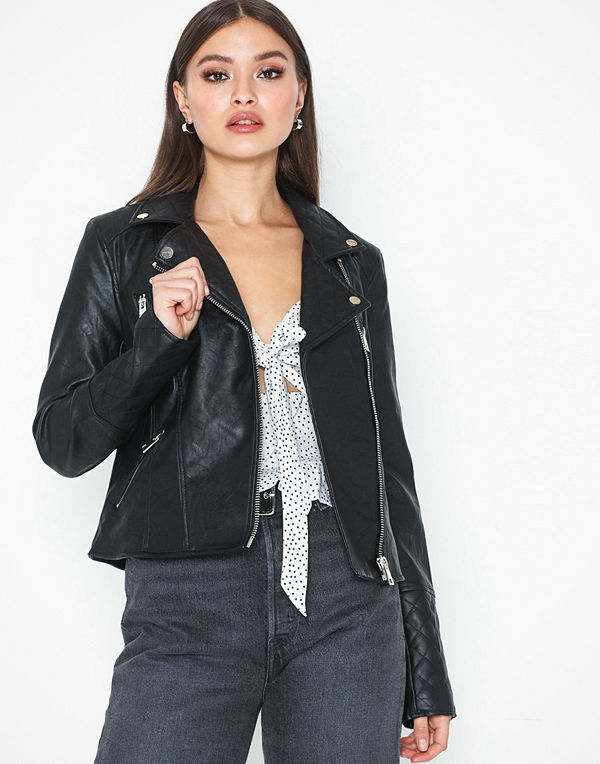 River Island Quilted PU Biker
