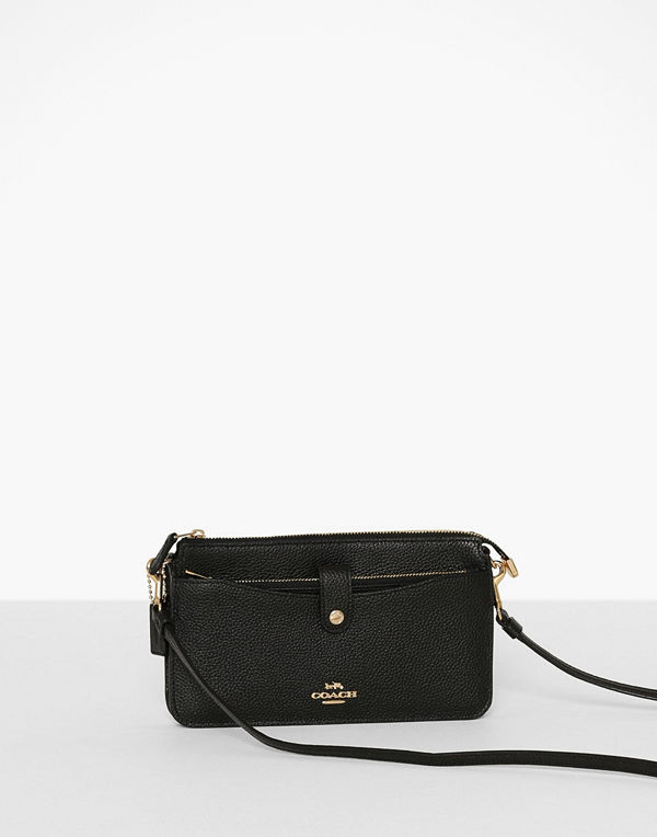 Coach svart väska Polished Pebble Leather Noa