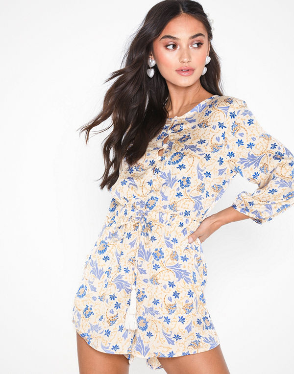 Glamorous Long Sleeve Floral Playsuit