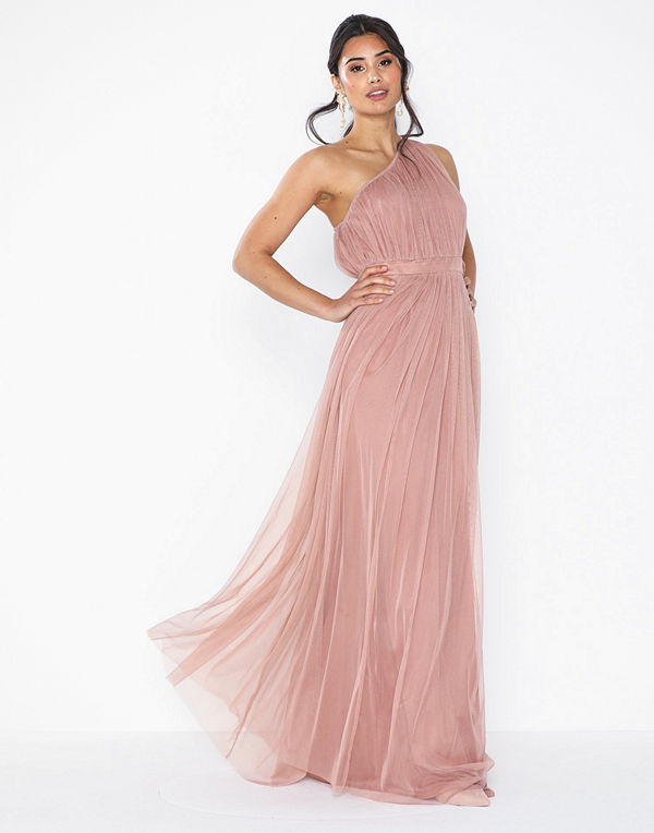 Anaya One Shoulder Gathered Tulle Maxi Dress