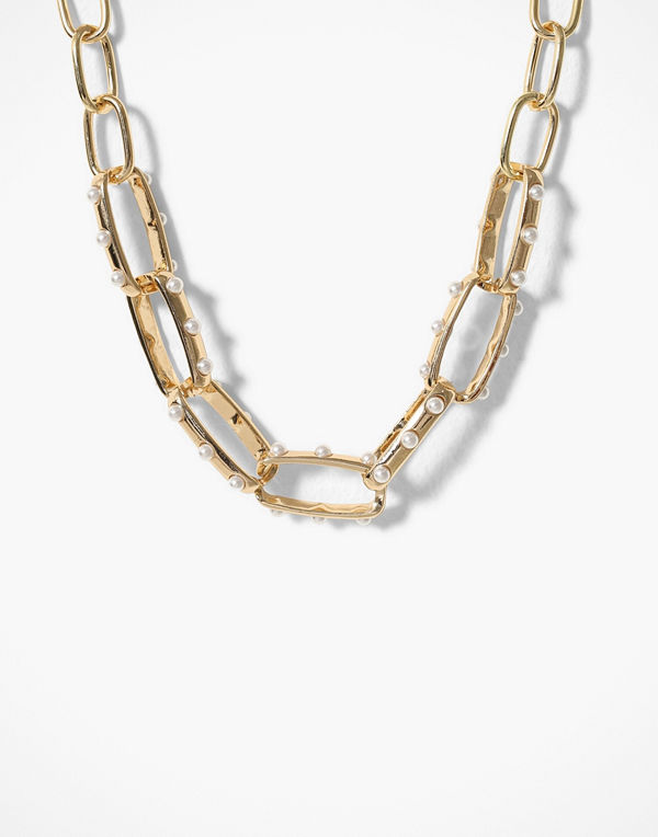 Freedom by Topshop halsband Pearl Inlay Chain