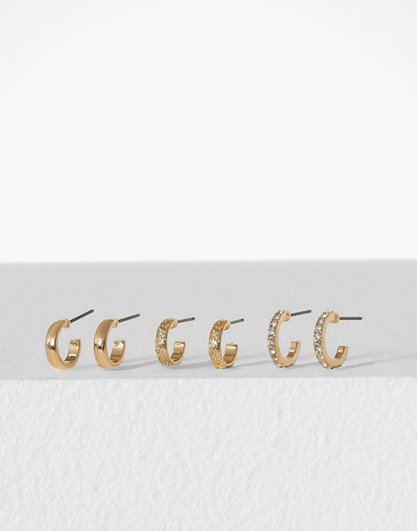 Freedom by Topshop örhängen Rhinestone Hoop Multipack
