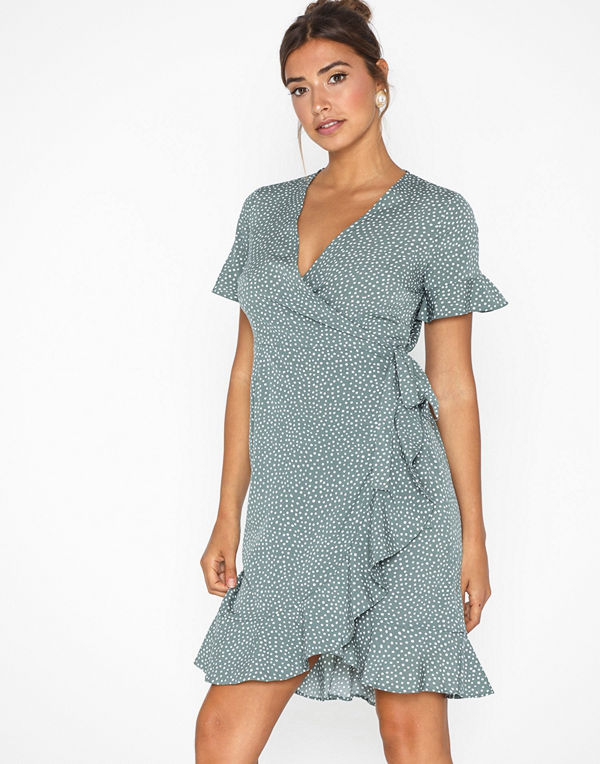 Vero Moda Vmhenna 2/4 Wrap Frill Dress Exp