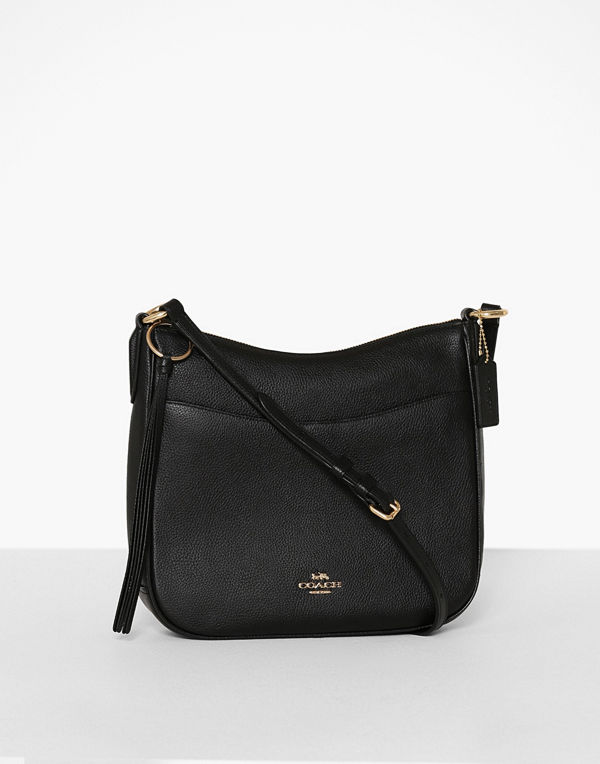 Coach svart axelväska Polished Pebble Leather Chaise Crossbody