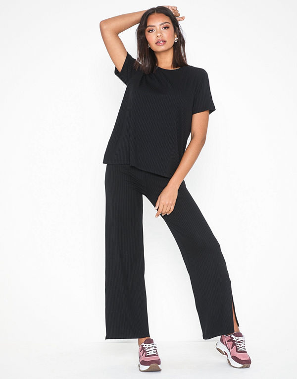 NLY Trend Rib Slit Tee Set