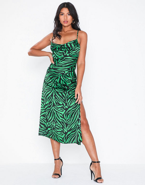 NLY Eve Waterfall Satin Midi Dress