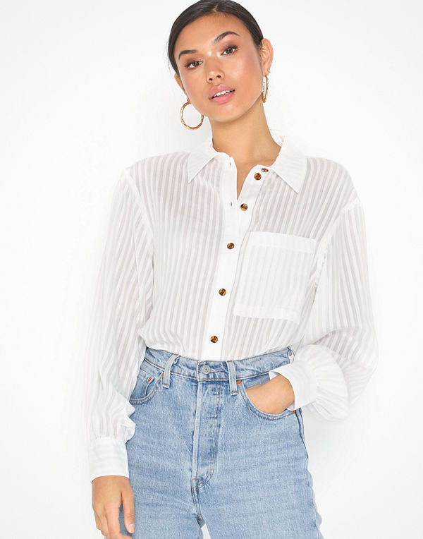 Topshop Stripe Oversized Shirt