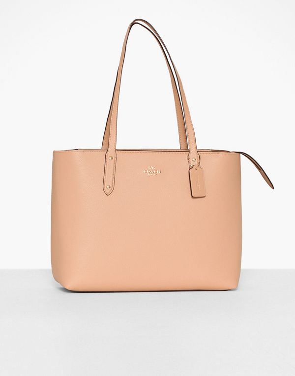 Coach Polished Pebble Leather Central Tote With Zip