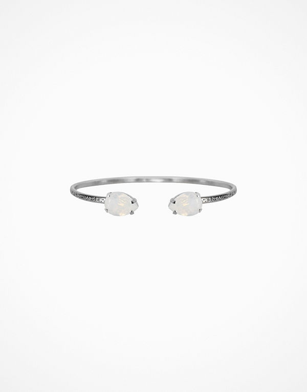Caroline Svedbom armband Petite Drop Bracelet Silver/Vit