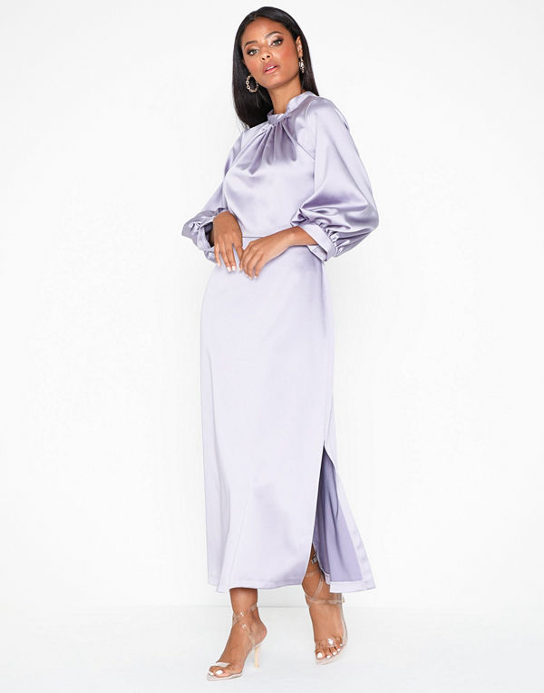Closet Midi Sleeve Satin Dress