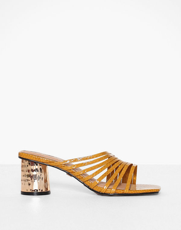 Topshop Mustard Strappy Mules