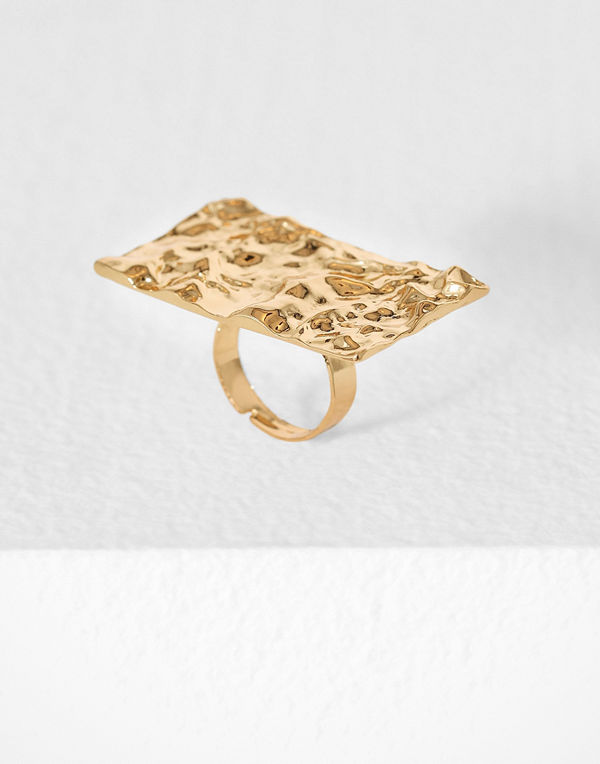NLY Accessories Hammered Gold Ring