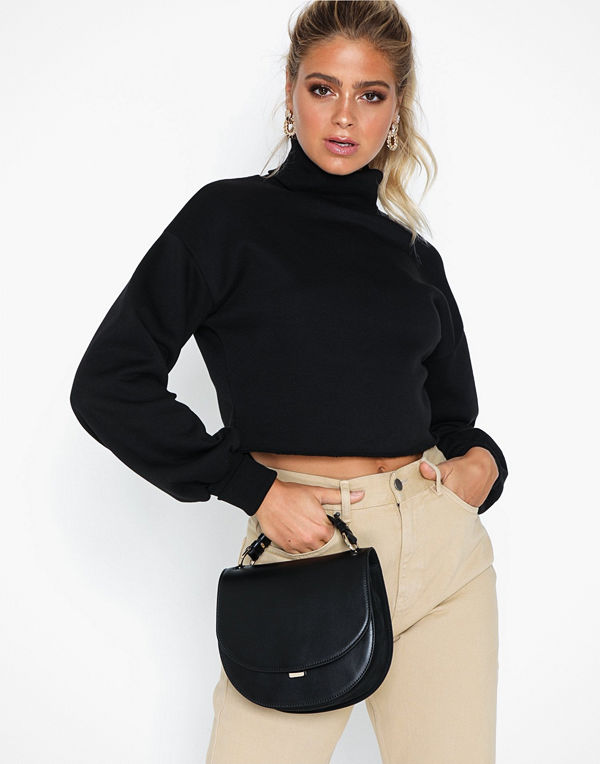 Filippa K svart axelväska Harley Saddle Leather Bag