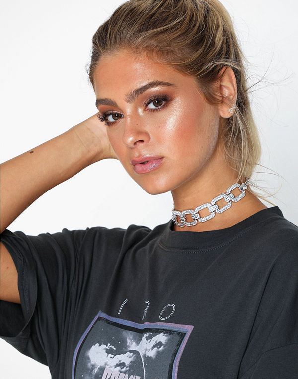 River Island halsband Bling Rectangle Choker