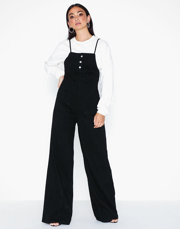 Missguided Lace Back Detail Denim Jumpsuit