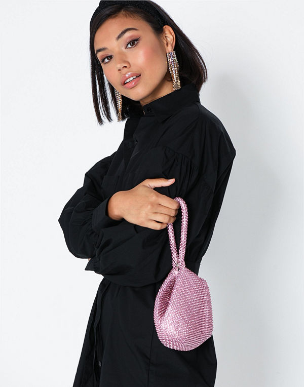 NLY Accessories Rhinestone Pouch Bag