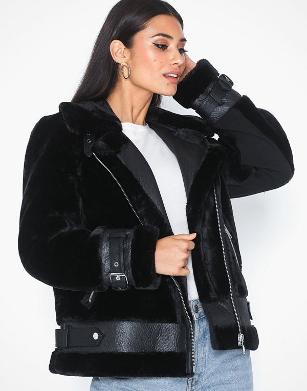 River Island PU Aviator Jacket
