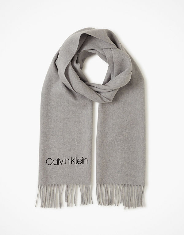 Calvin Klein Classic Wool Scarf W Grå